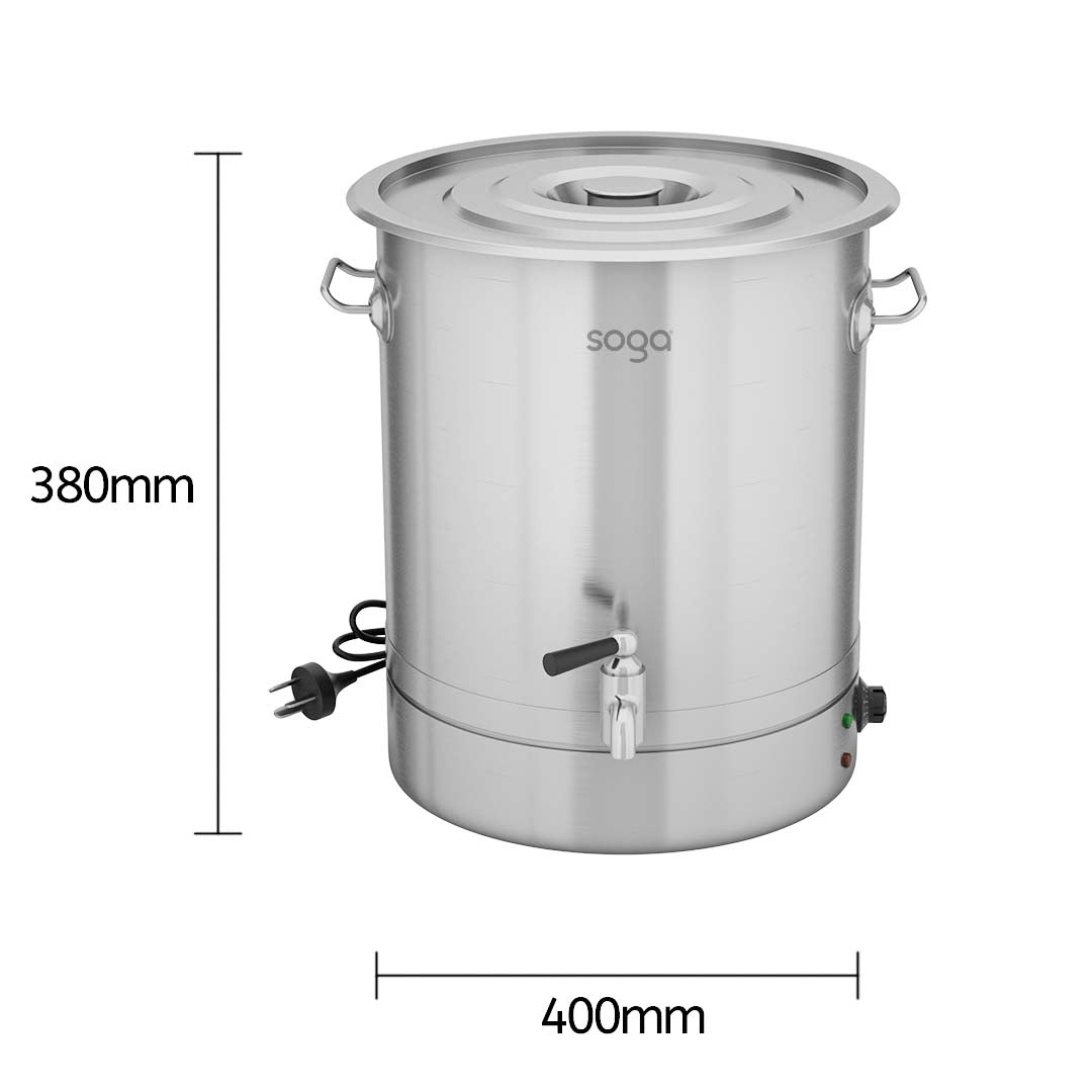 Soga 2 X 25 L Stainless Steel Urn Commercial Water Boiler 2200 W