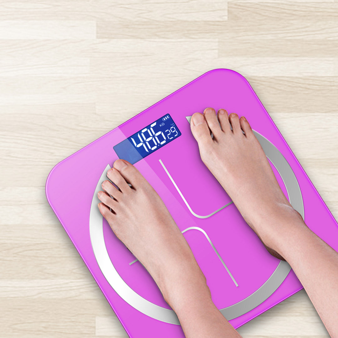 Soga 2 X 180kg Glass Lcd Digital Fitness Weight Bathroom Body Electronic Scales Pink