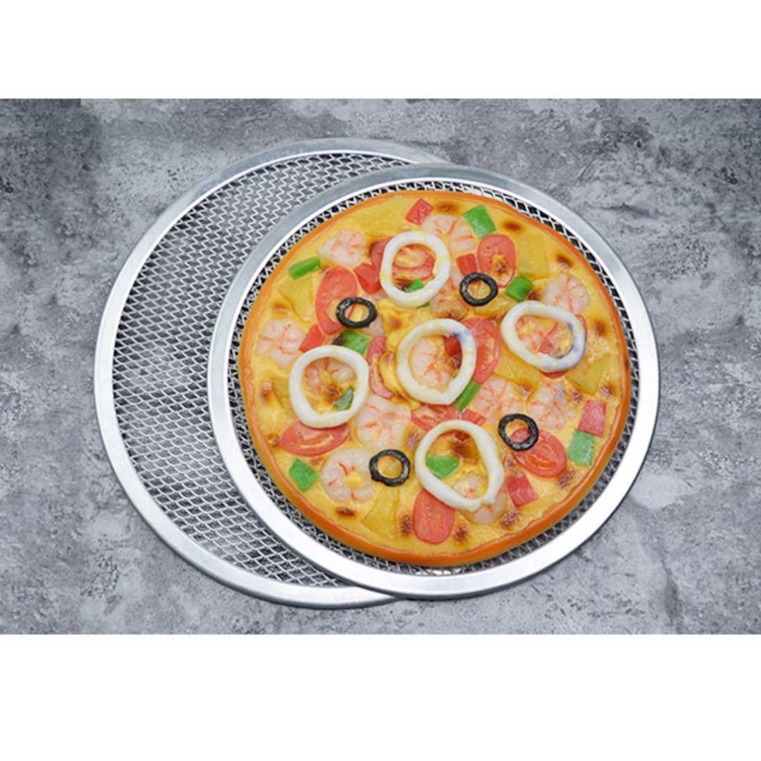 Soga 2 X 8 Inch Round Seamless Aluminium Nonstick Commercial Grade Pizza Screen Baking Pan