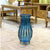 Soga 51cm Blue Glass Oval Floor Vase With Metal Flower Stand