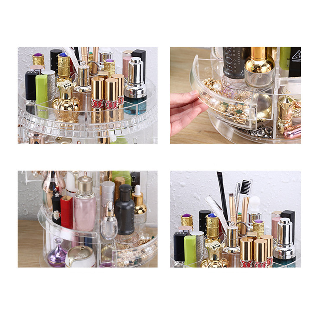 Soga 360 Degree Rotating Makeup Organiser Cosmetics Holder Display Stand Skincare Home Decor