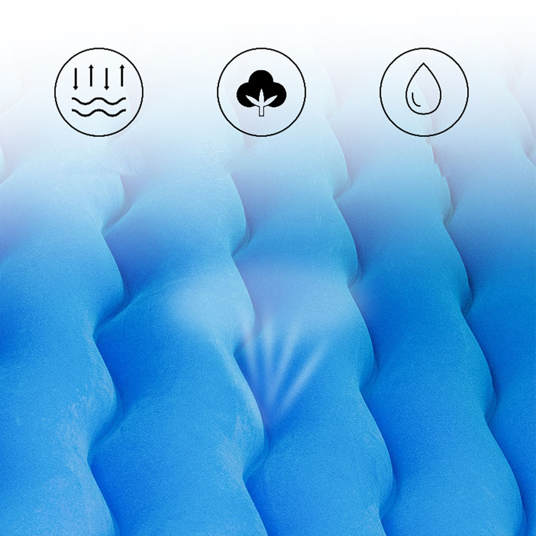 Blue Ripple Inflatable Car Mattress Portable Camping Air Bed Travel Sleeping Kit Essentials