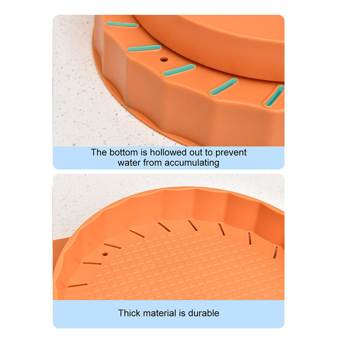 2X Orange 360 Degree Wall-Mounted Rotating Bathroom Organiser Corner Vanity Rack Toilet Adhesive Storage Shelf