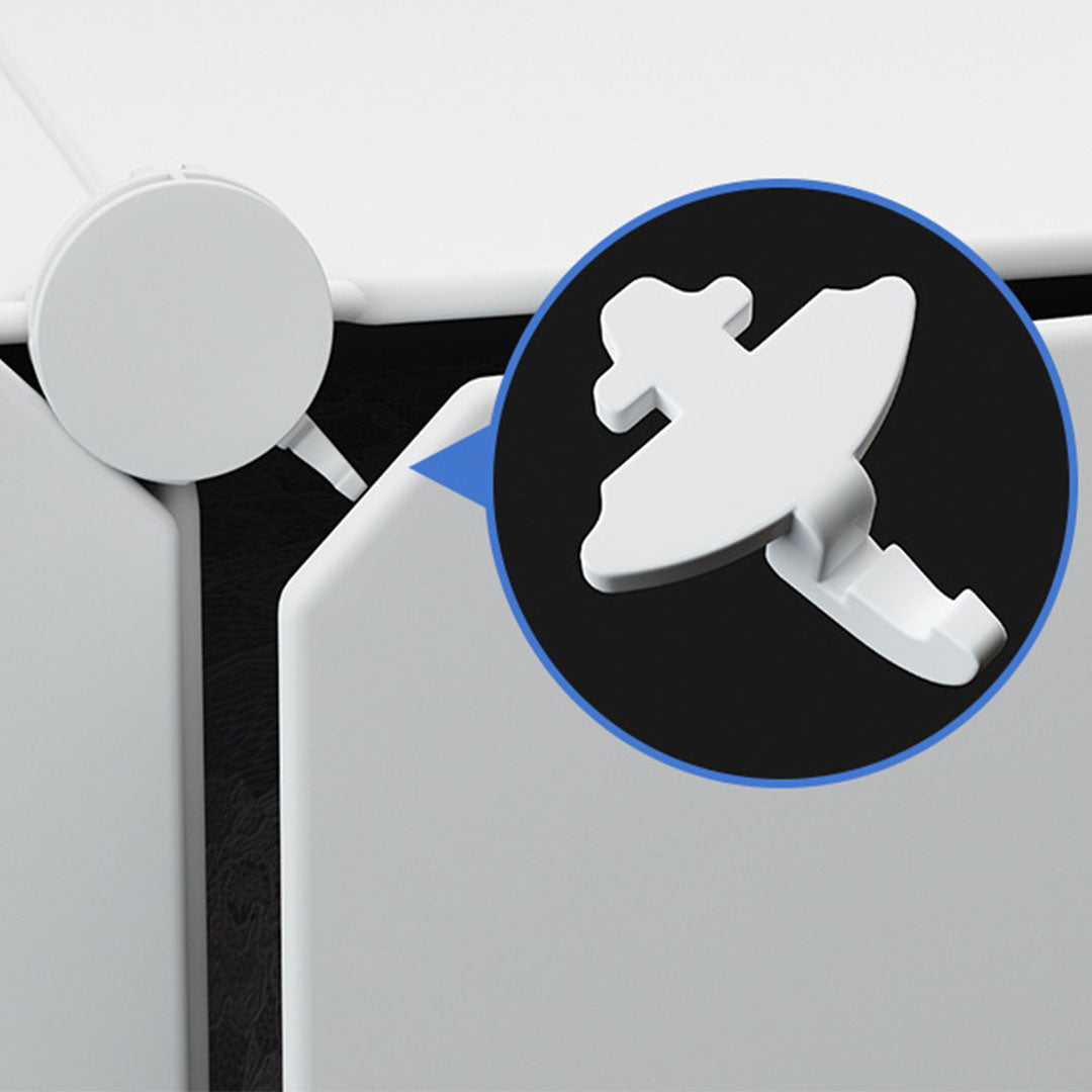 10 Cubes White Portable Wardrobe Divide-Grid Modular Storage Organiser Foldable Closet with Doors