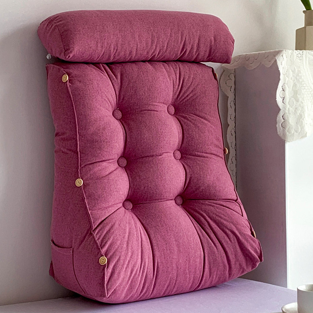 Soga 45cm Magenta Triangular Wedge Lumbar Pillow Headboard Backrest Sofa Bed Cushion Home Decor