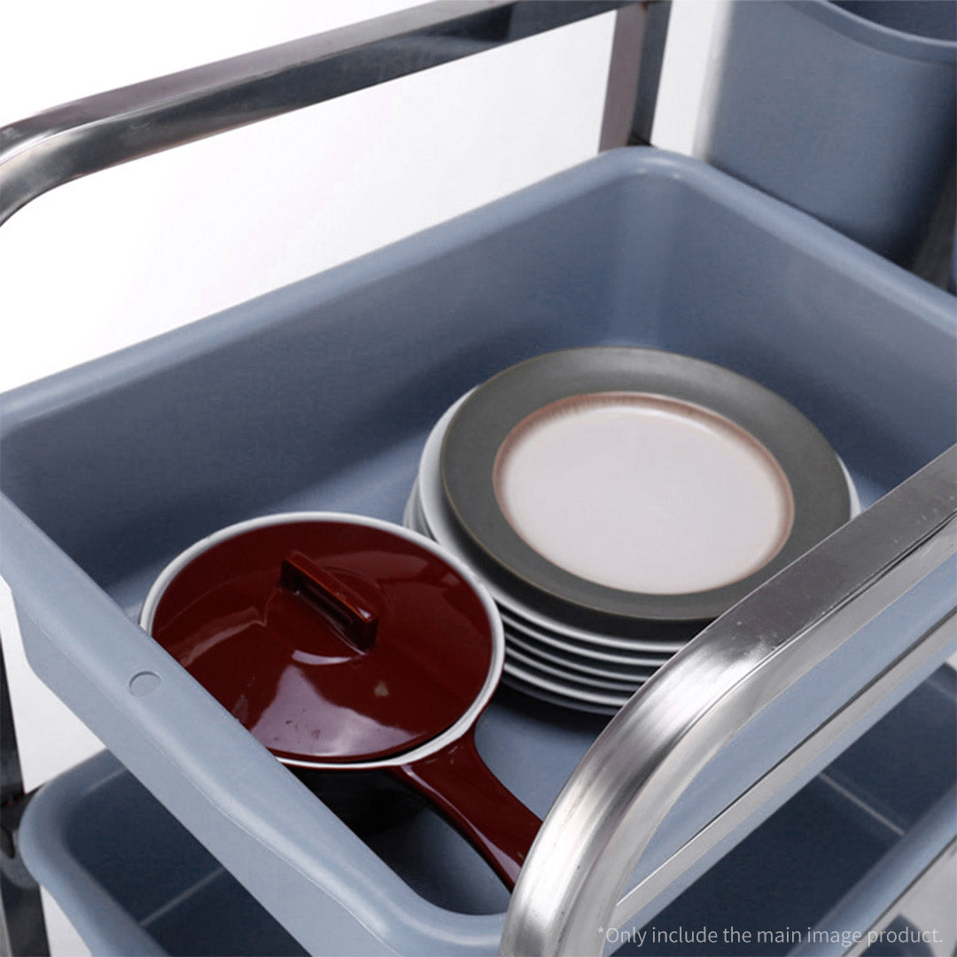 Soga 3 Tier Food Trolley Food Waste Cart Five Buckets Kitchen Food Utility 82x43x92cm Square