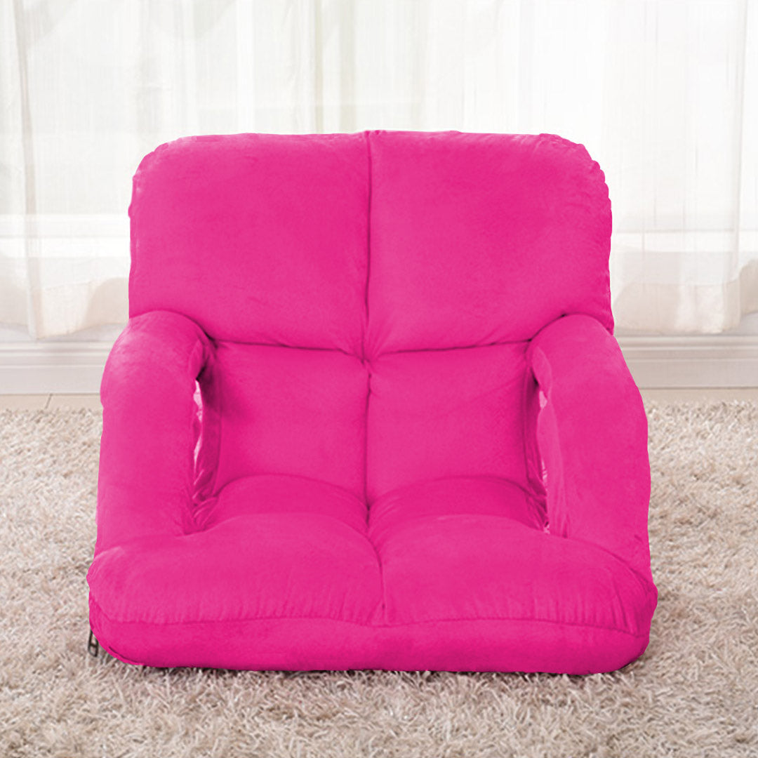 Soga 4 X Foldable Lounge Cushion Adjustable Floor Lazy Recliner Chair With Armrest Pink