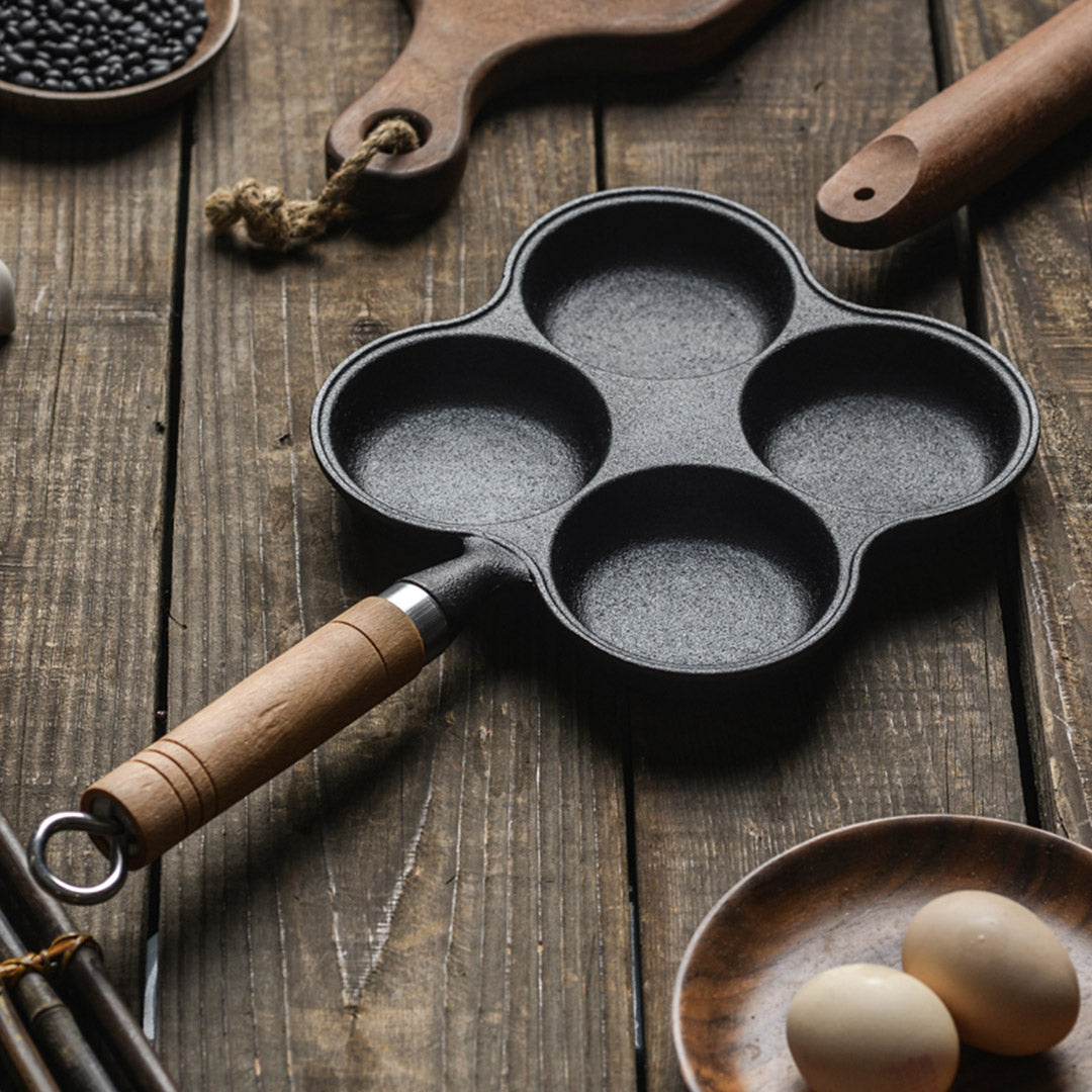Soga 2 X 4 Mold Multi Portion Cast Iron Breakfast Fried Egg Pancake Omelet Fry Pan
