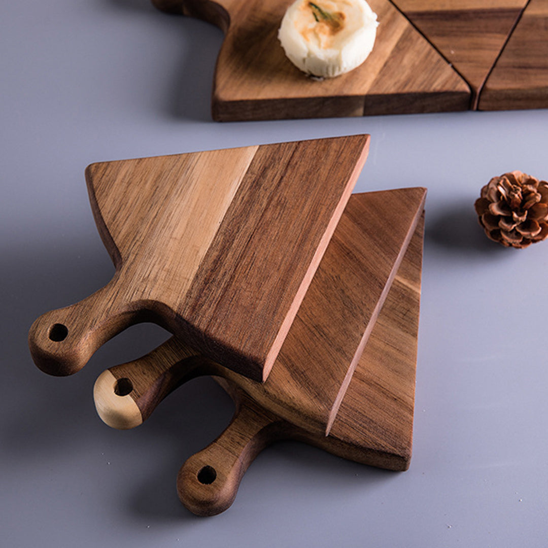 Soga 2 X 6 Pcs Brown Round Divisible Wood Pizza Server Food Plate Board Pizza Paddle Cutting Board Home Decor