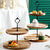 20cm 2 Tier Brown  Round Wooden Acacia  Dessert Tray Cake Snacks Cupcake Stand Buffet Serving Countertop Decor