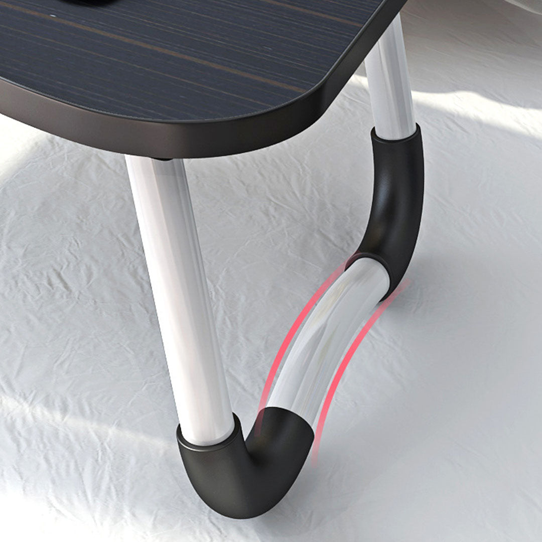 Black Portable Bed Table Adjustable Foldable Bed Sofa Study Table Laptop Mini Desk with Notebook Stand Card Slot Holder Home Decor