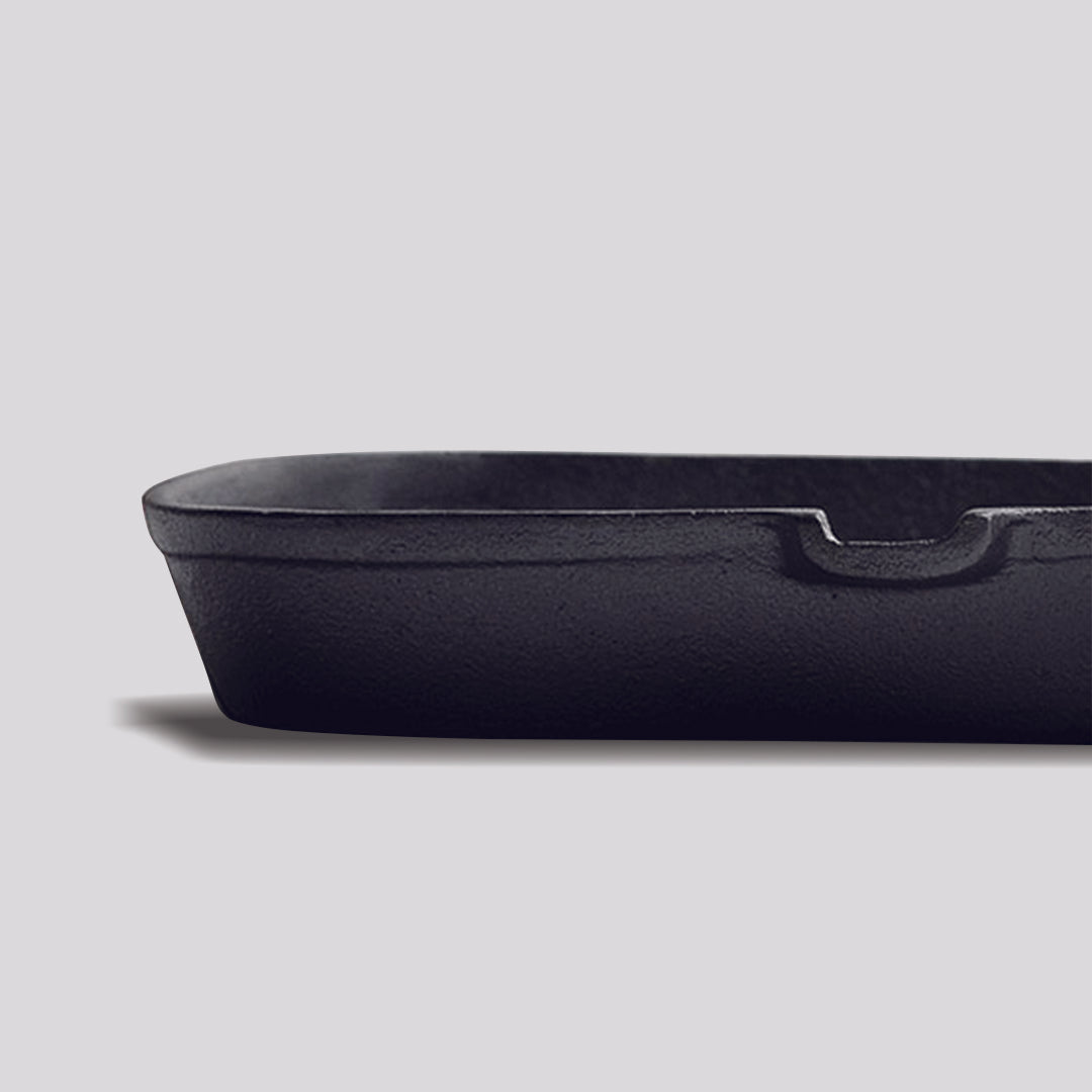 Soga 2 X 23.5cm Square Ribbed Cast Iron Frying Pan Skillet Steak Sizzle Platter With Handle