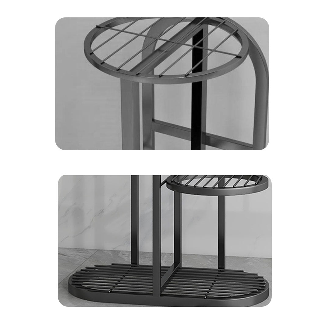 Soga 2 X 6 Tier 7 Pots Black Round Metal Plant Rack Flowerpot Storage Display Stand Holder Home Garden Decor