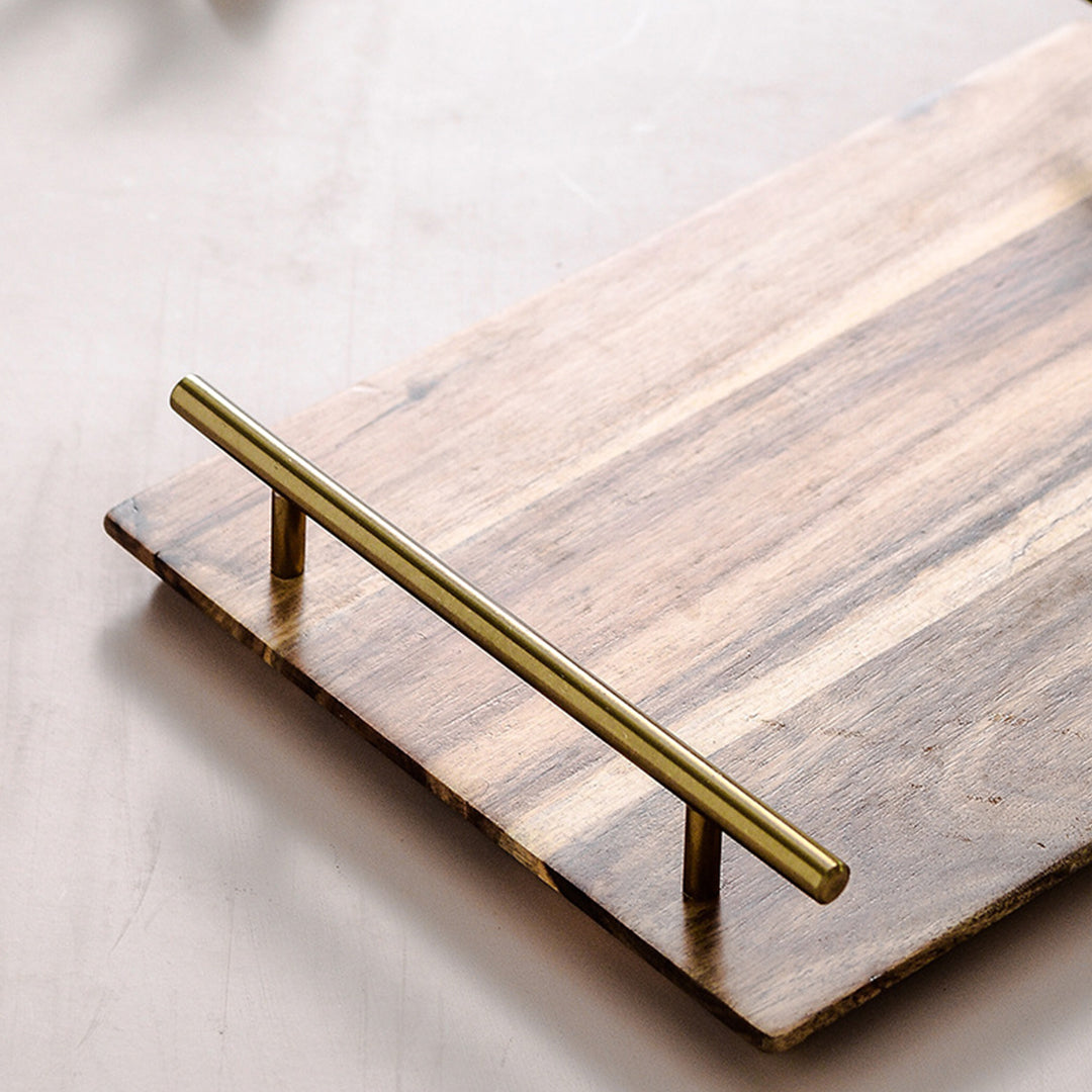 Soga 39cm Brown Rectangle Wooden Acacia Food Serving Tray Charcuterie Board Home Decor