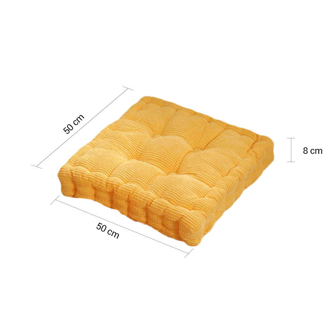 Yellow Square Cushion Soft Leaning Plush Backrest Throw Seat Pillow Home Office Decor