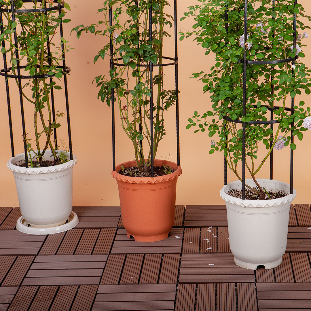 133cm 4-Bar Plant Frame Stand Trellis Vegetable Flower Herbs Outdoor Vine Support Garden Rack with Rings