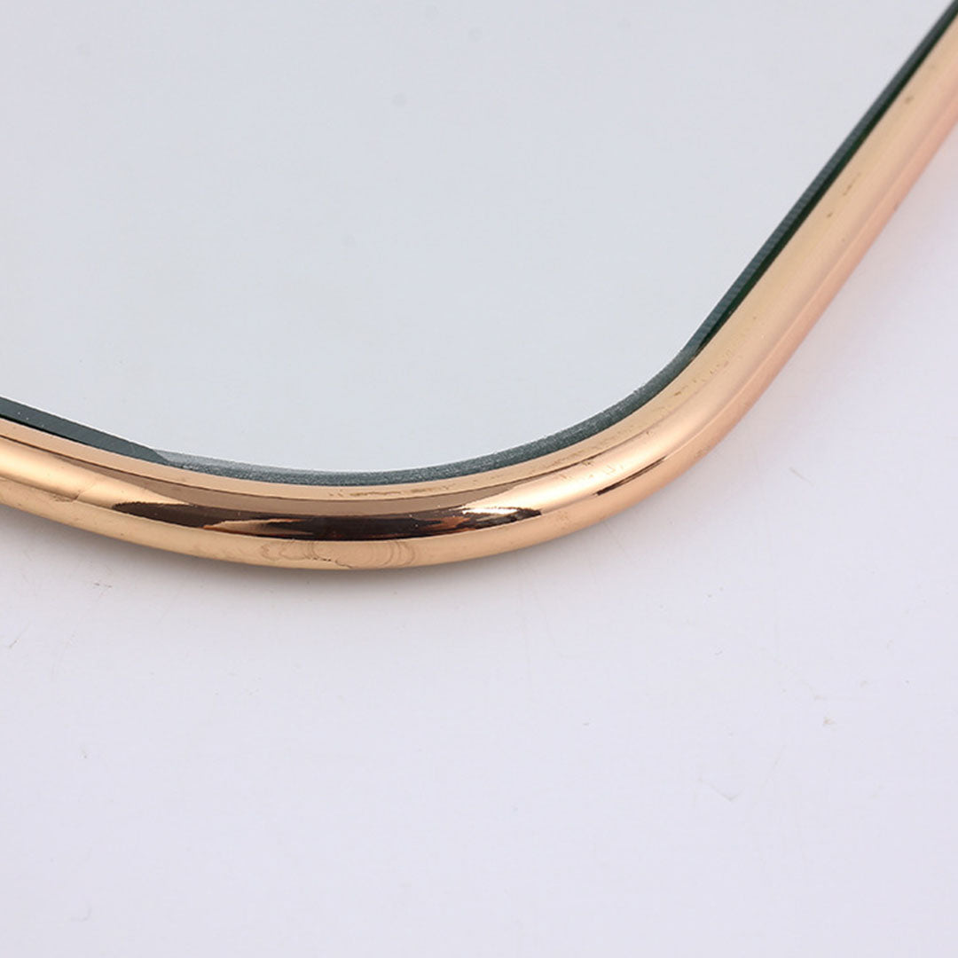 Soga 40.5cm Gold Flat Lay Mirror Glass Metal Tray Vanity Makeup Perfume Jewelry Organiser With Handles