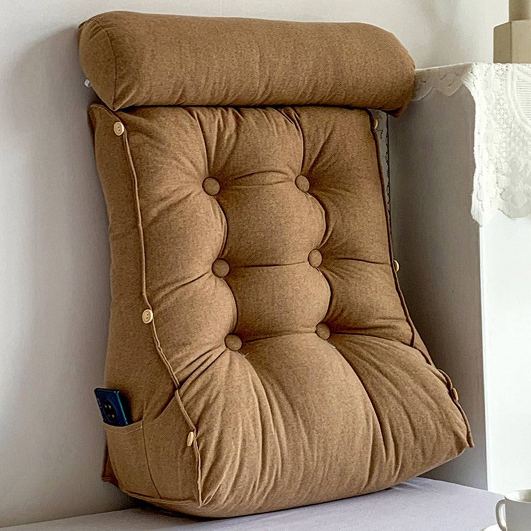 Soga 4 X 60cm Khaki Triangular Wedge Lumbar Pillow Headboard Backrest Sofa Bed Cushion Home Decor