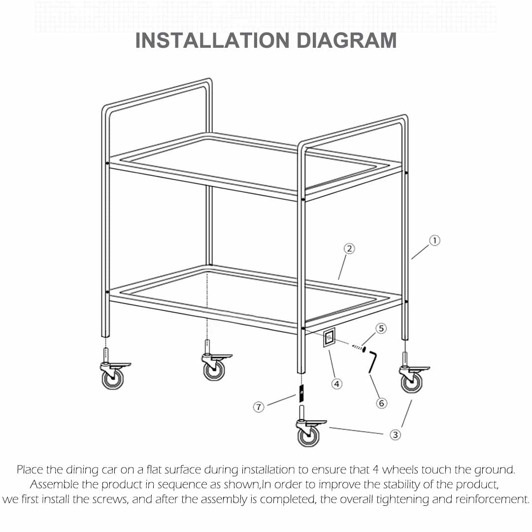 Soga 2 Tier 95x50x95cm Stainless Steel Kitchen Dining Food Cart Trolley Utility Large