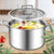 Soga 2 X 22cm Stainless Steel Soup Pot Stock Cooking Stockpot Heavy Duty Thick Bottom With Glass Lid