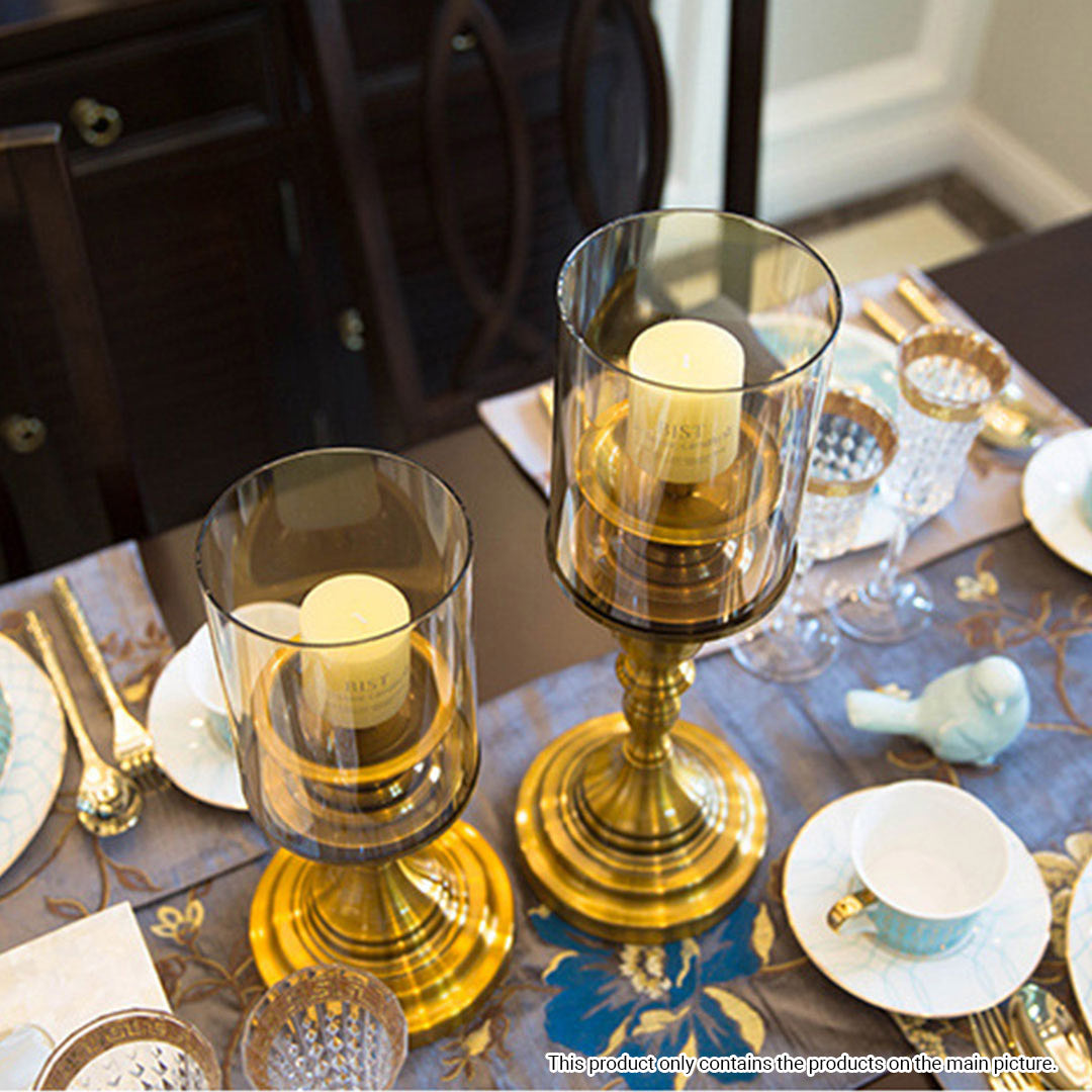 Soga 33.5cm Gold Nordic Deluxe Candlestick Candle Holder Stand Pillar Glass /Iron