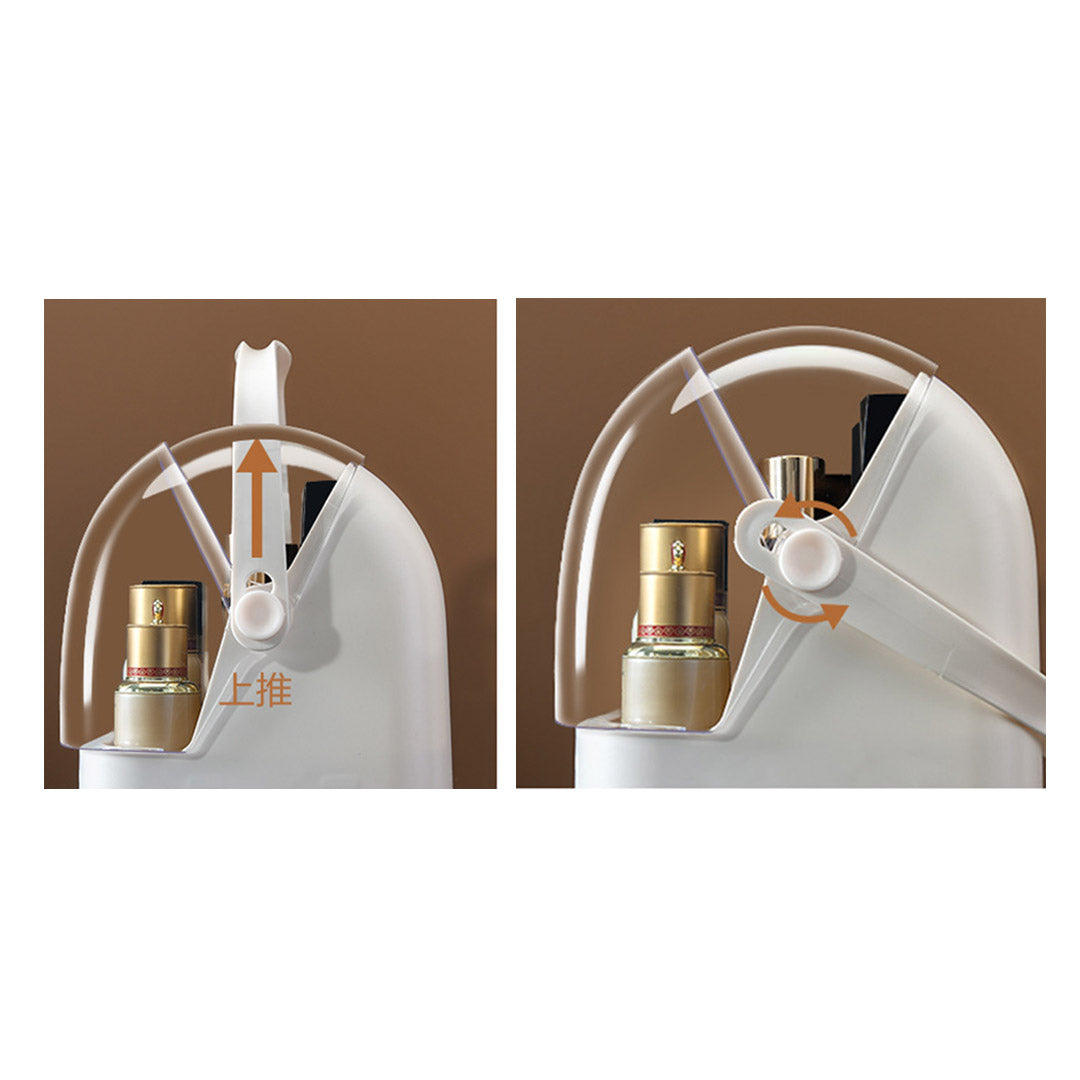 Soga 3 Tier White Countertop Makeup Cosmetic Storage Organiser Skincare Holder Jewelry Storage Box With Handle