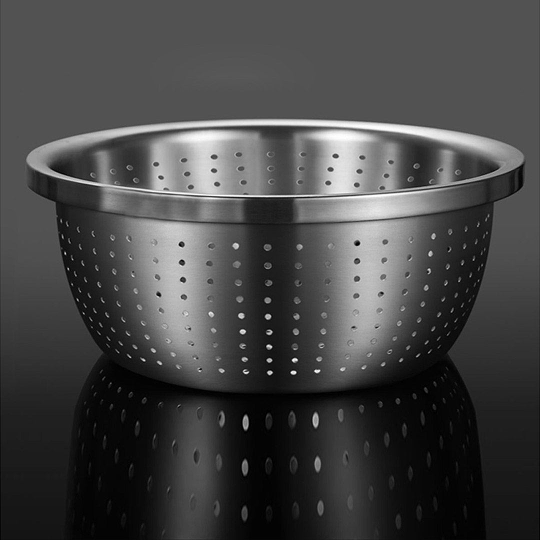 Soga 2 X Stainless Steel Nesting Basin Colander Perforated Kitchen Sink Washing Bowl Metal Basket Strainer Set Of 3