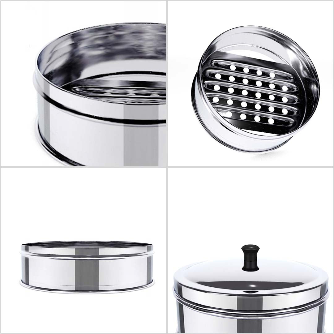 Soga 2 X 3 Tier Stainless Steel Steamers With Lid Work Inside Of Basket Pot Steamers 22cm