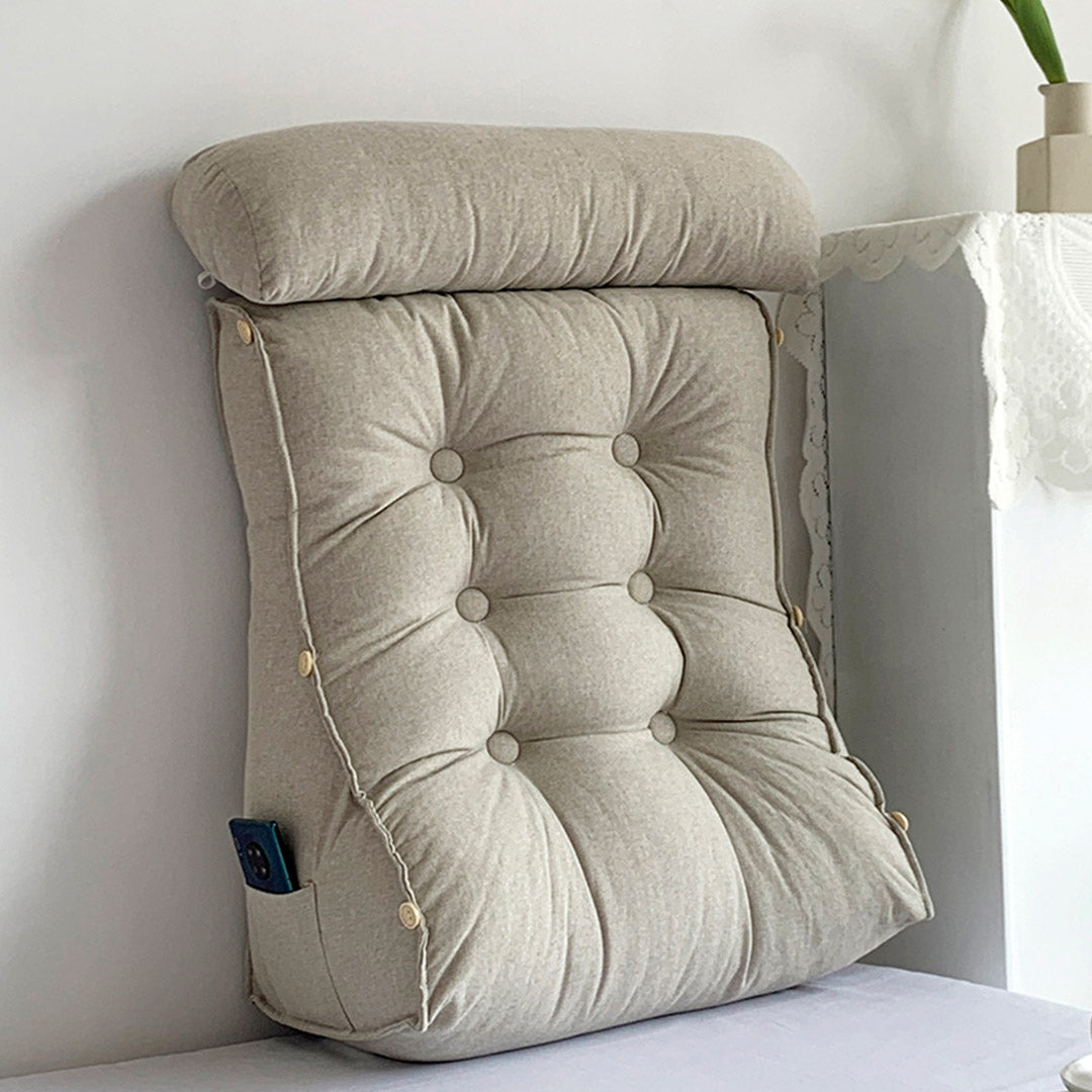 Soga 60cm White Triangular Wedge Lumbar Pillow Headboard Backrest Sofa Bed Cushion Home Decor