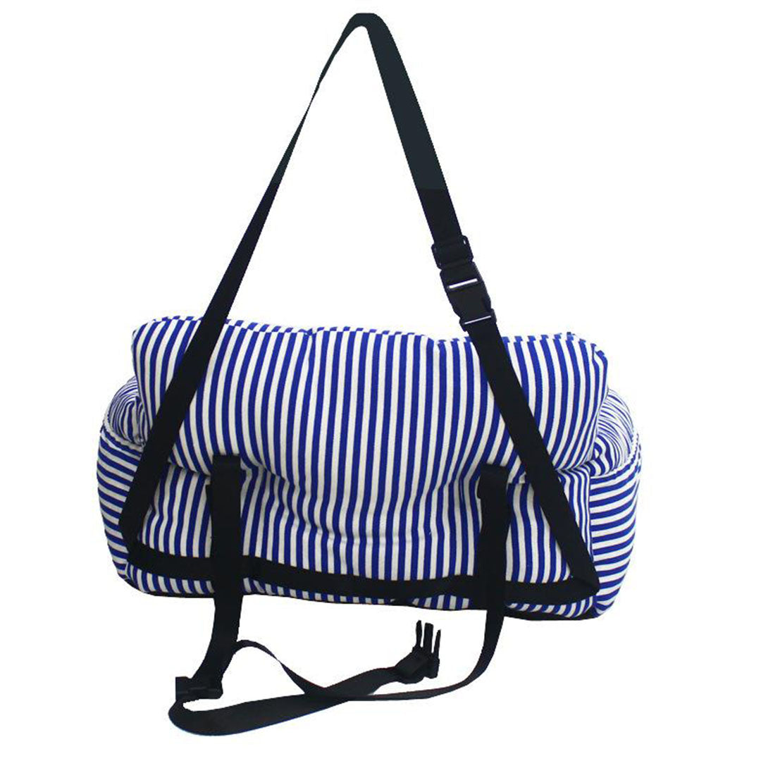 Blue Pet Car Seat Sofa Safety Soft Padded Portable Travel Carrier Bed