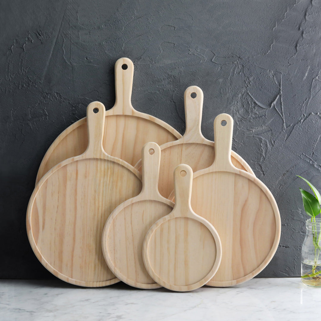 Soga 2 X 10 Inch Round Premium Wooden Pine Food Serving Tray Charcuterie Board Paddle Home Decor