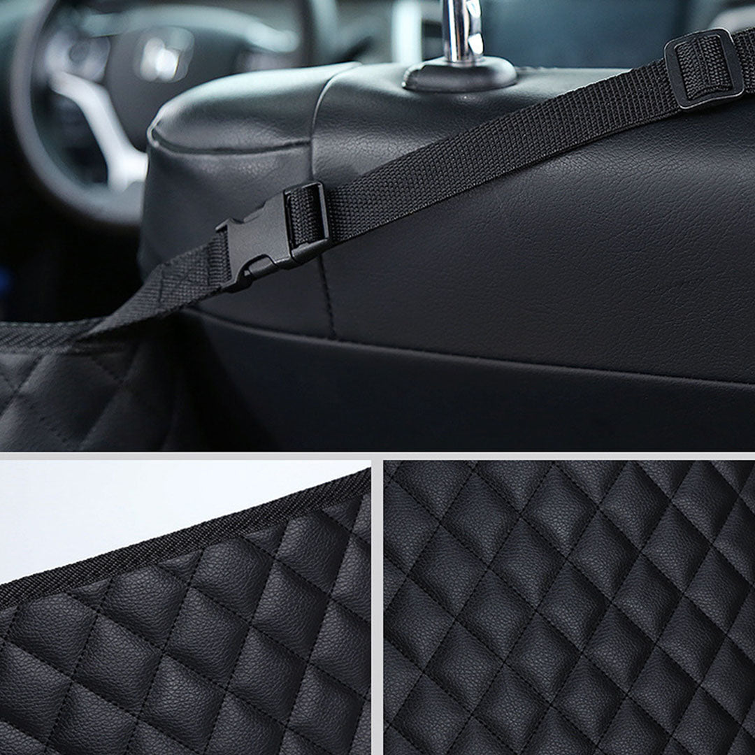 Black Leather Car Storage Portable Hanging Organizer Backseat Multi-Purpose Interior Accessories Bag
