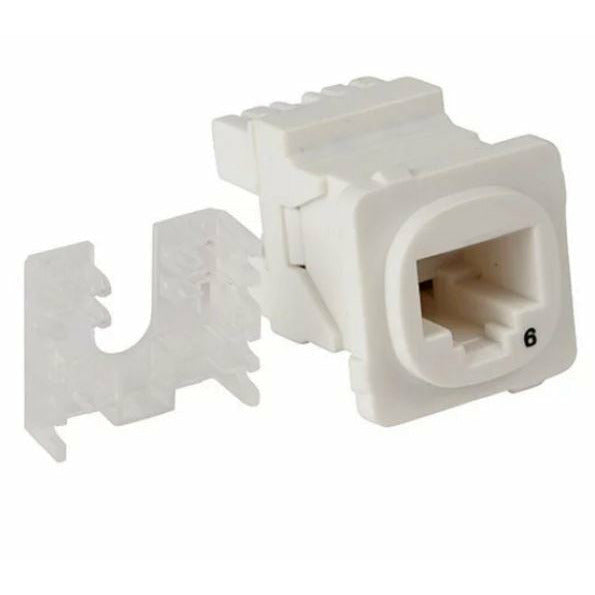 Australian Style Cat 6 RJ45 Jack. Universal Termination. 50 pack. White