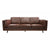 3 Seater Faux Sofa Brown Lounge Set for Living Room Couch with Wooden Frame