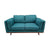 2 Seater Sofa Teal Fabric Lounge Set for Living Room Couch with Wooden Frame -