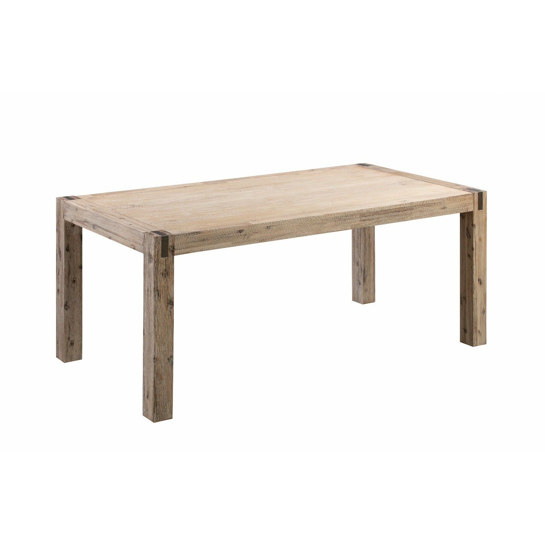 Dining Table with Solid Acacia Medium Size Wooden Base in Oak Colour