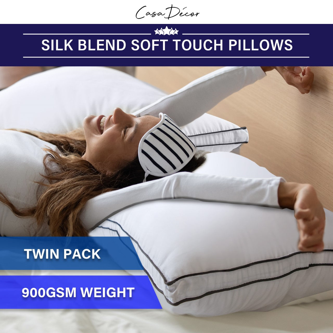Casa Decor Silk Blend Pillow - Twin Pack