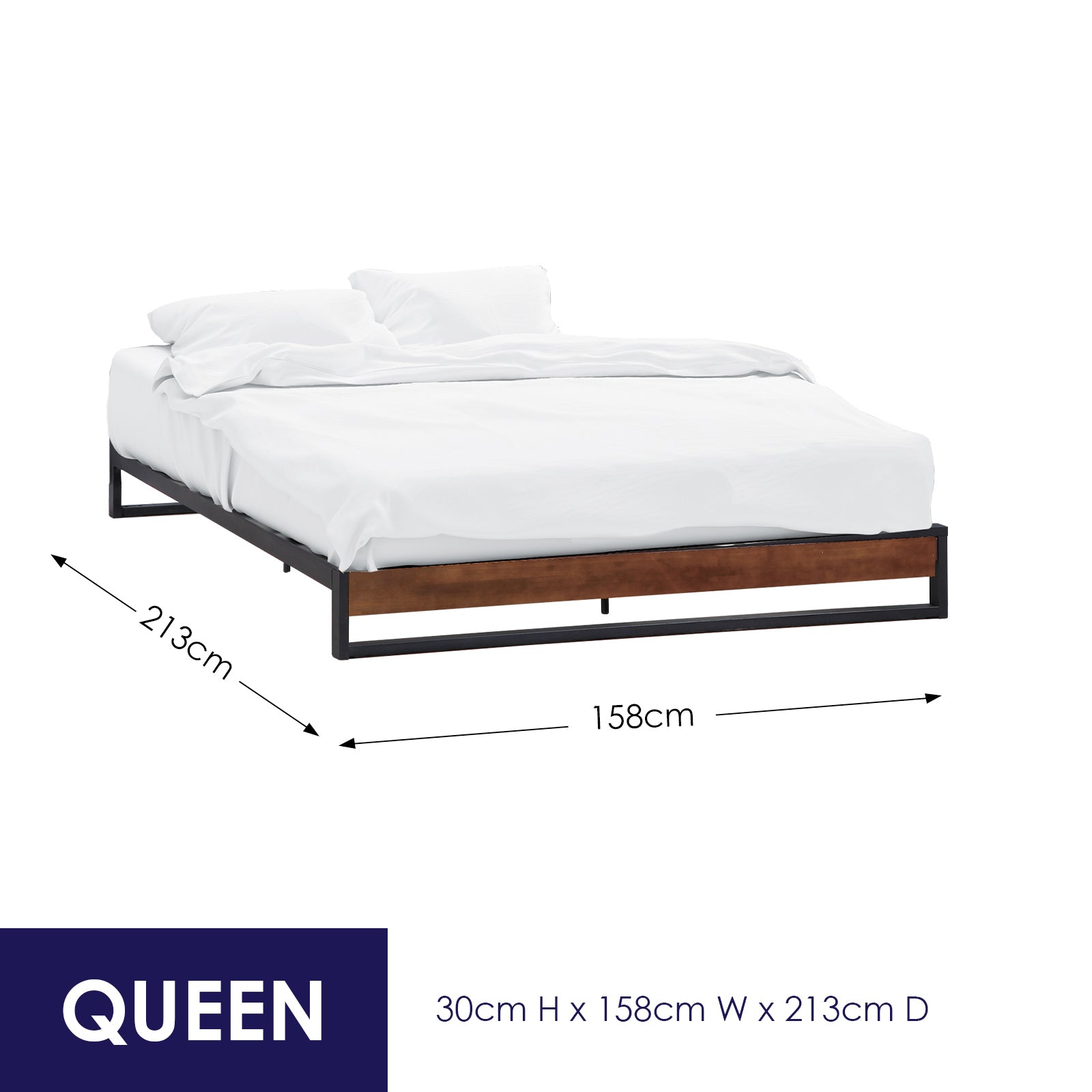 Sorrento Metal and Wood bed base - Queen