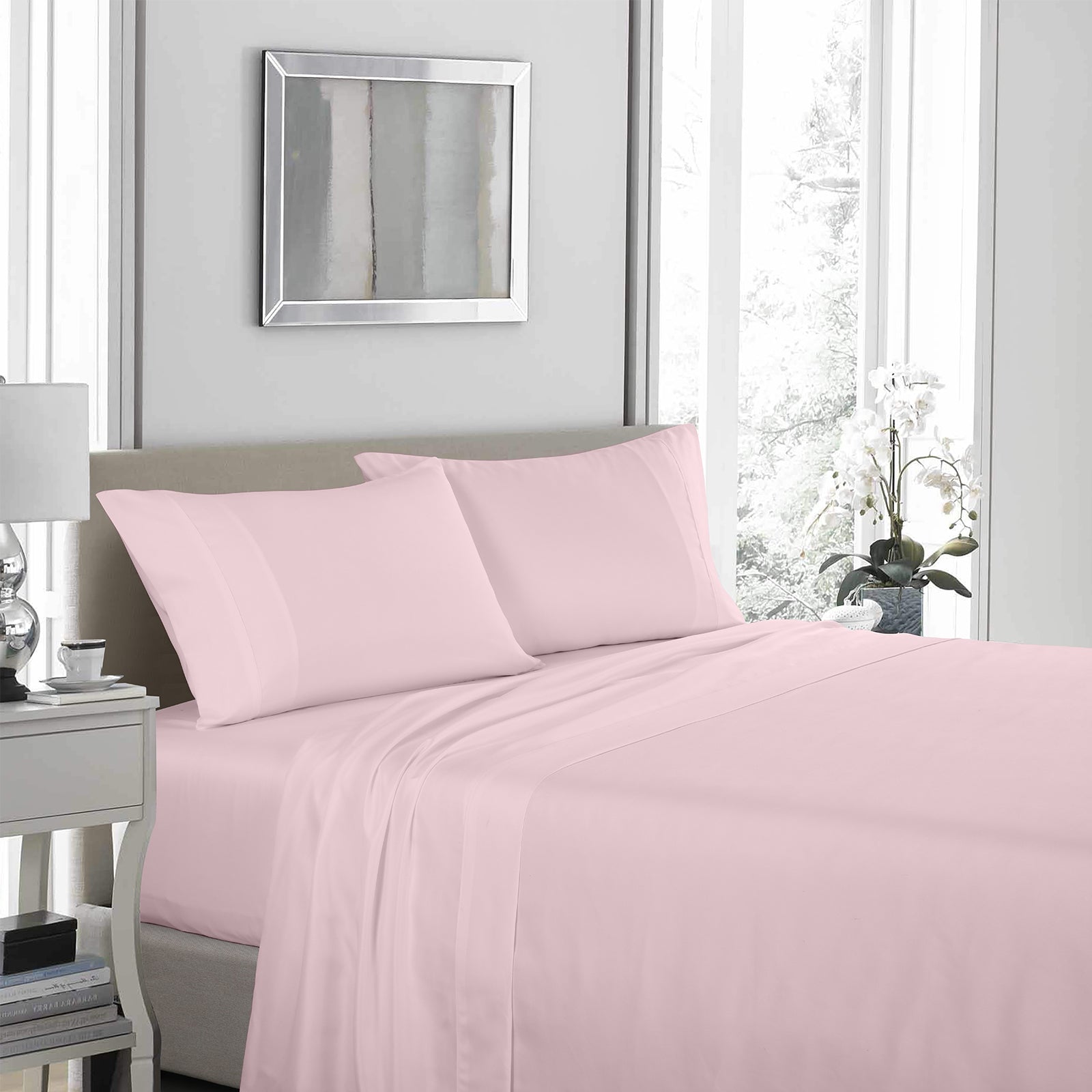 Royal Comfort - 1200TC Ultrasoft 4 Pc Sheet Set - Double - Soft Pink