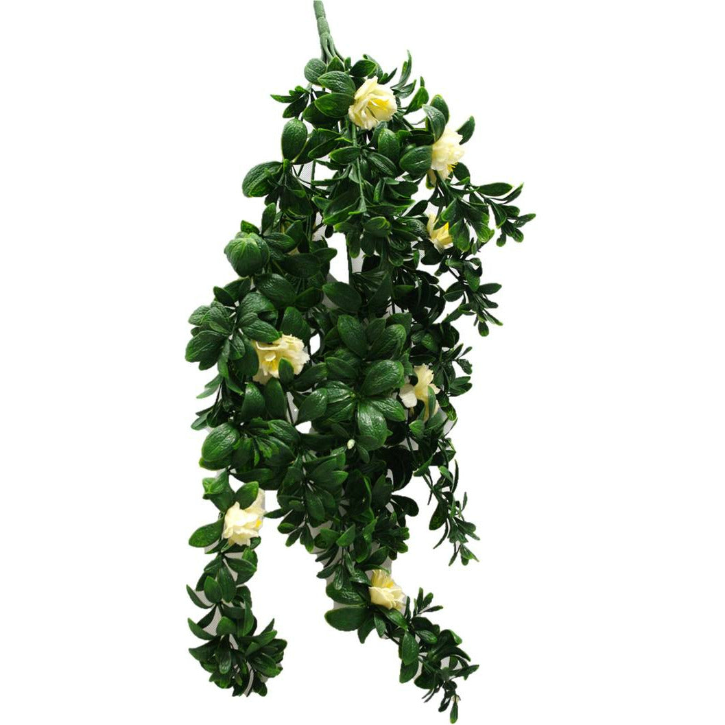Hanging White Rose Stem UV 85cm
