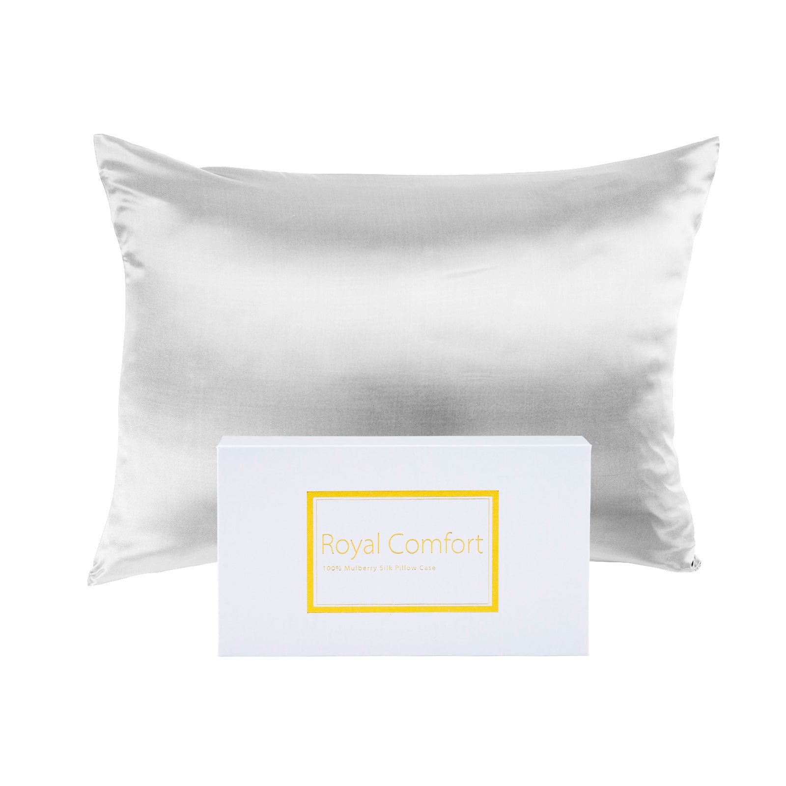 Mulberry Silk Pillow Case Twin Pack - Size: 51X76Cm - Silver