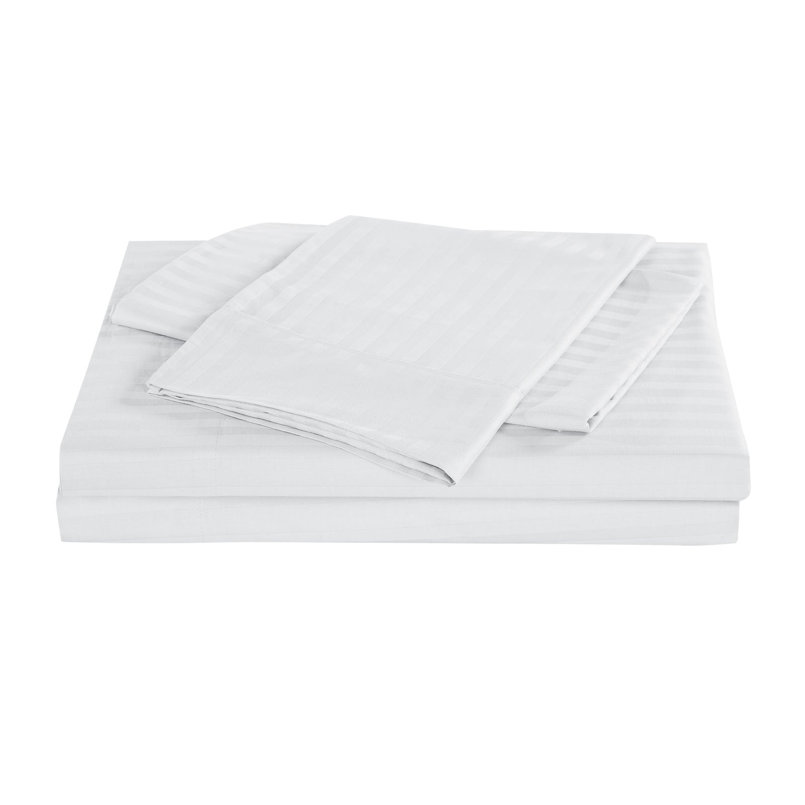 Kensington 1200Tc Cotton Sheet Set In Stripe-Queen - White