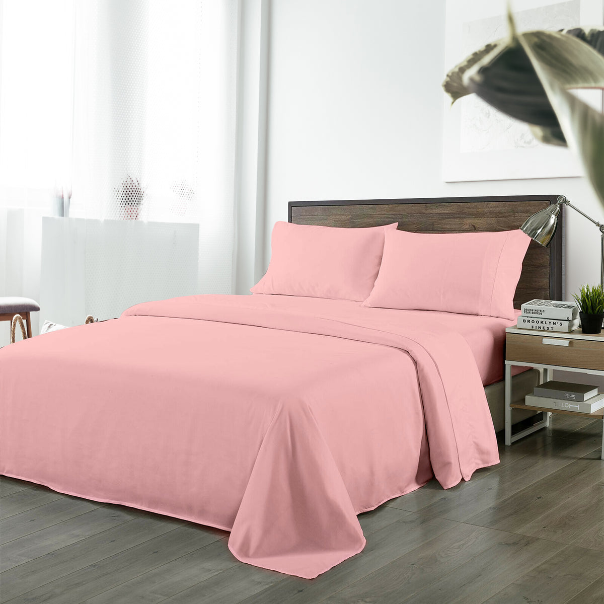 Royal Comfort Bamboo Blended Sheet Set Blush - King