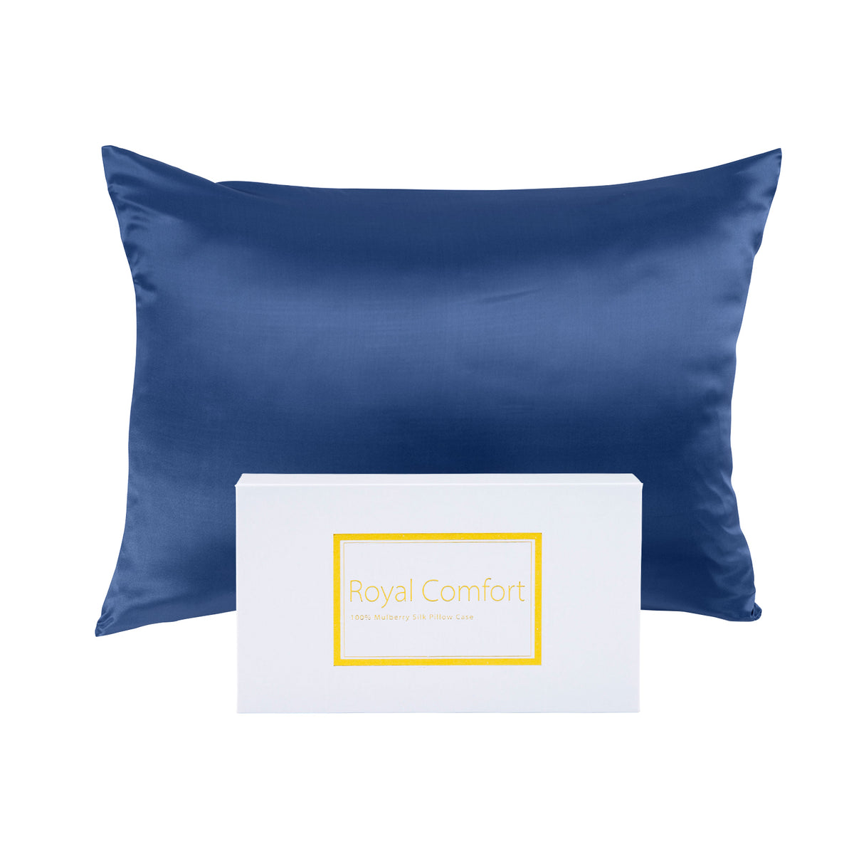 Pure Silk Pillow Case by Royal Comfort-Navy