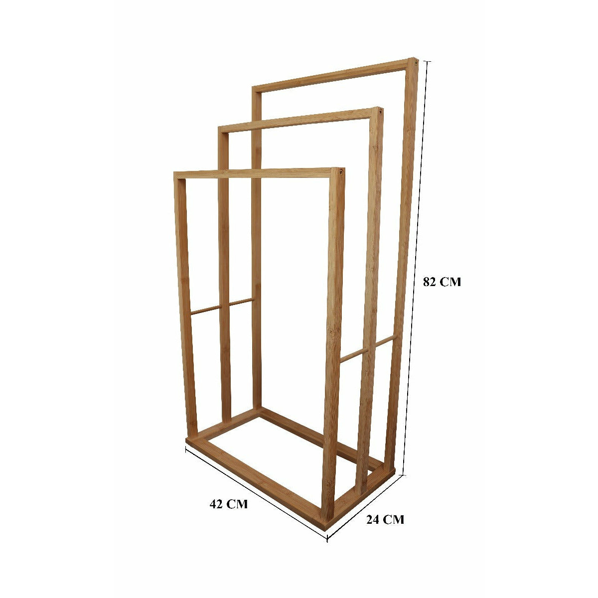 CARLA HOME Bamboo Towel Bar Holder Rack 3-Tier Freestanding for Bathroom and Bedroom