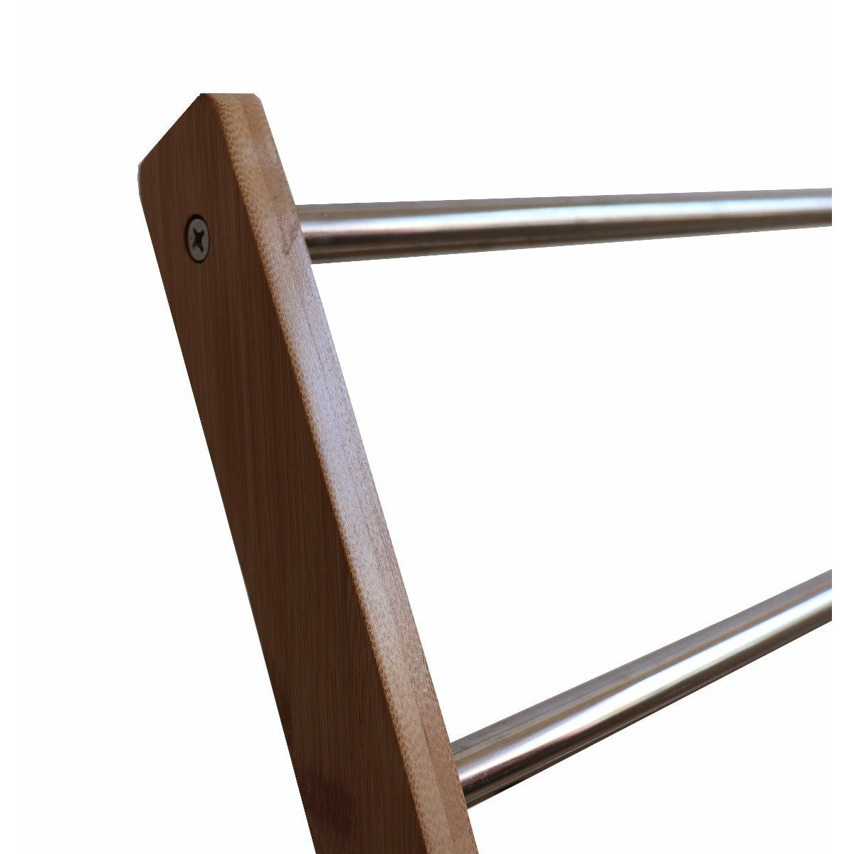 Bamboo Towel Bar Metal Holder Rack 3-Tier Freestanding and Bottom shelf for Bathroom