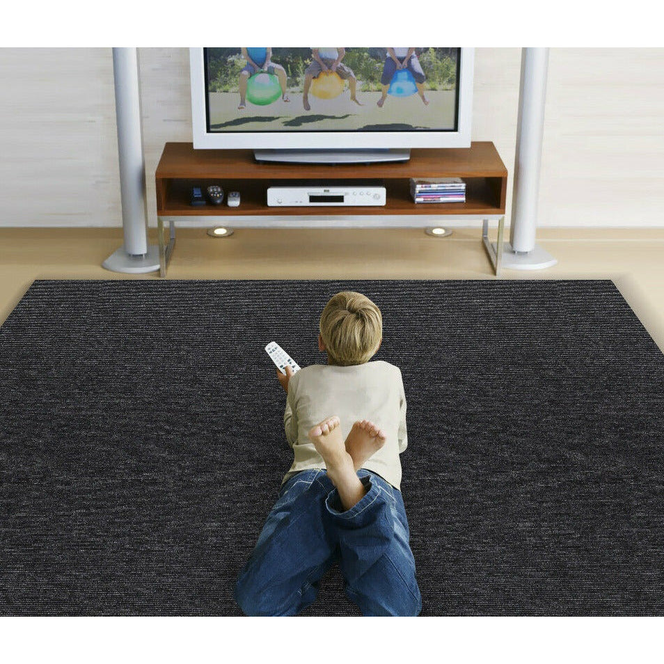 5m2 Box of Premium Carpet Tiles Commercial Domestic Office Heavy Use Flooring Black