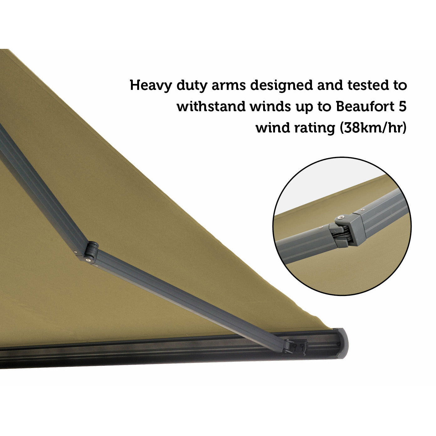 5.0m x 3.0m Retractable Folding Arm Awning Heavy Duty Full Cassette Motorised