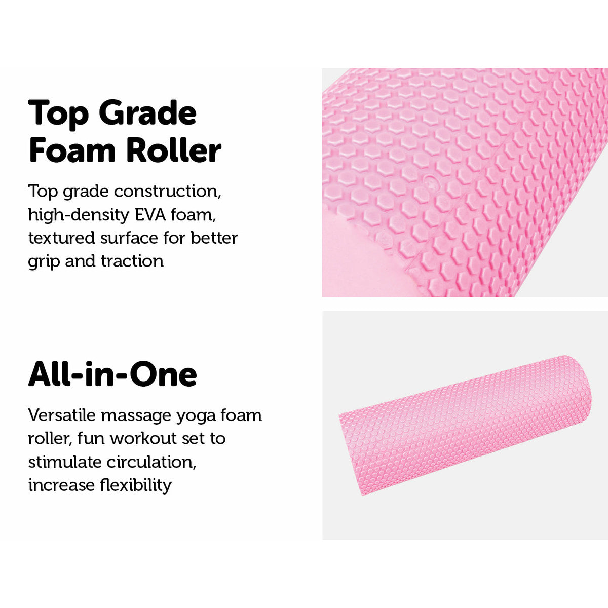 45 x 15cm Physio Yoga Pilates Foam Roller