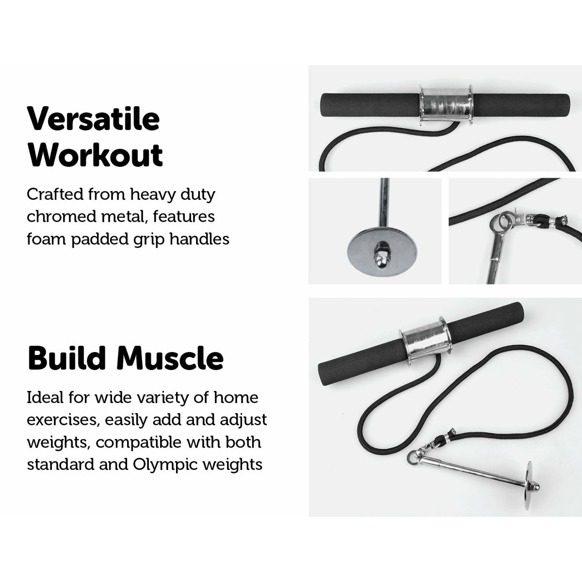 Forearm Wrist Grip Strength Roller Exercise Bar Home Gym Training